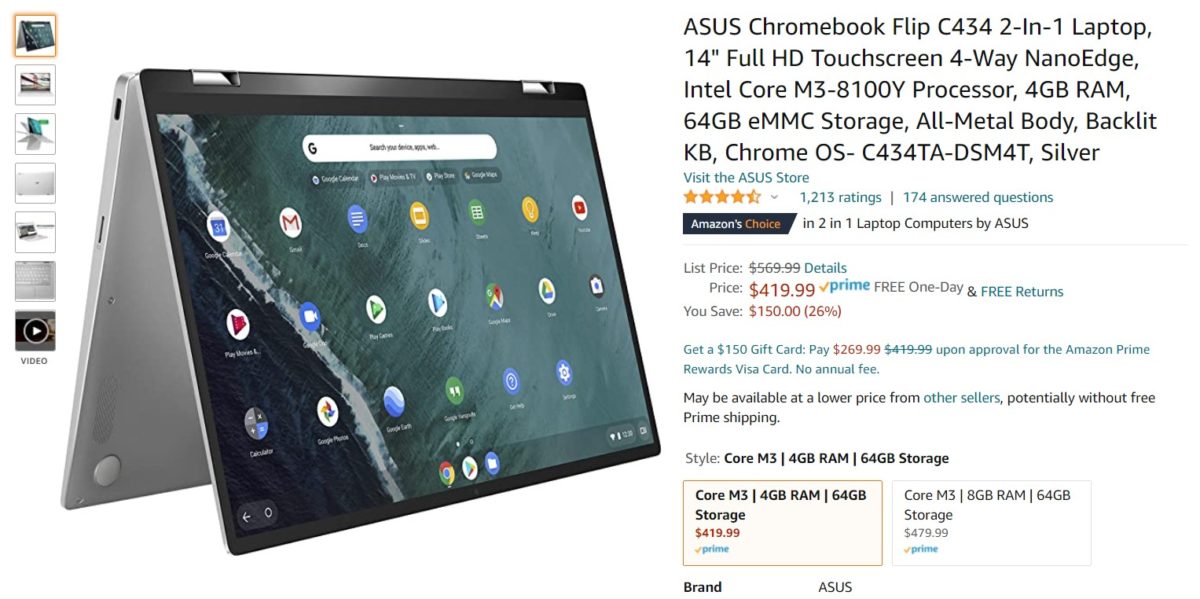 Asus Chromebook Flip 434 Amazon Deal