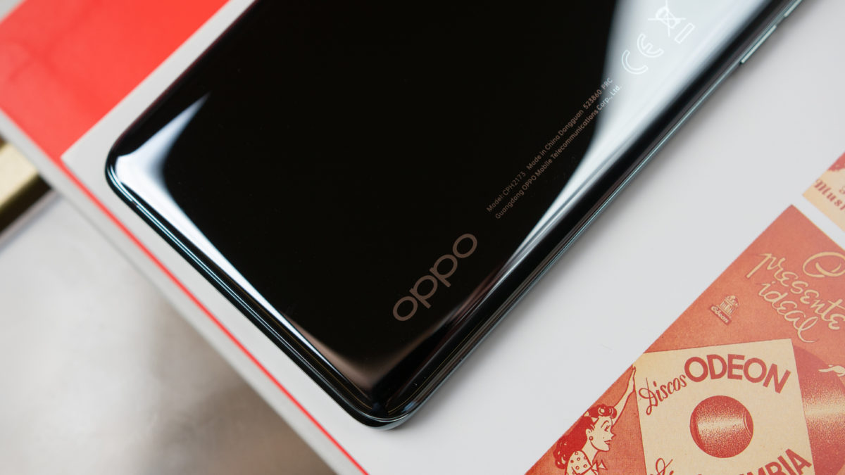 Oppo logo on the back of the Oppo Find X3 Pro 5G.