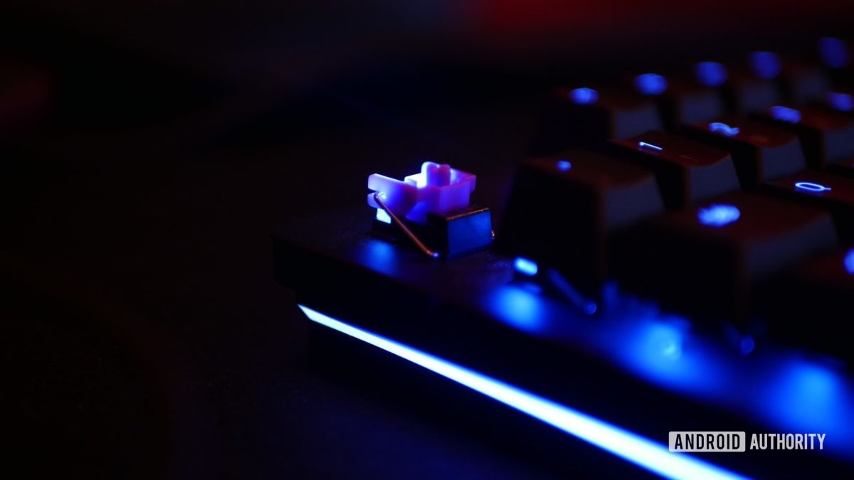 Razer Huntsman Elite purple switch close up