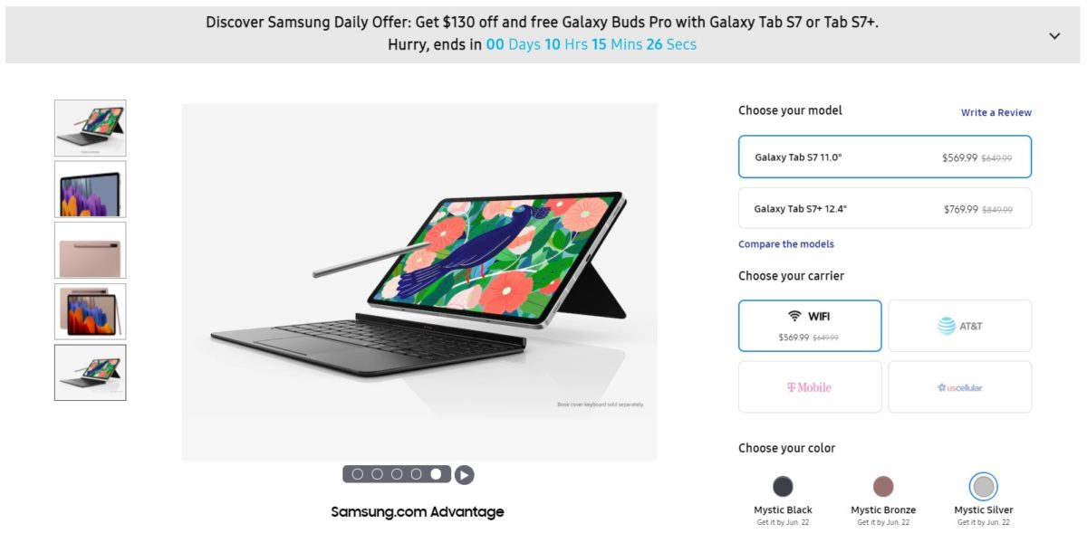 Samsung Galaxy Tab S7 with Free Buds Pro Deal