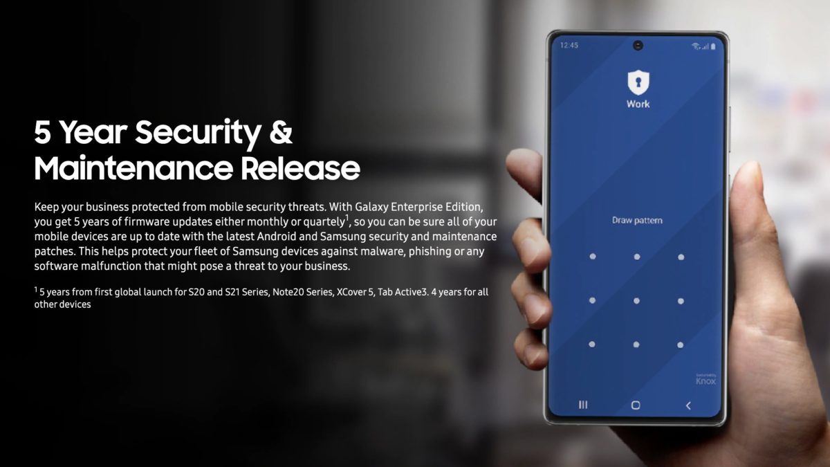 Samsung five years security updates