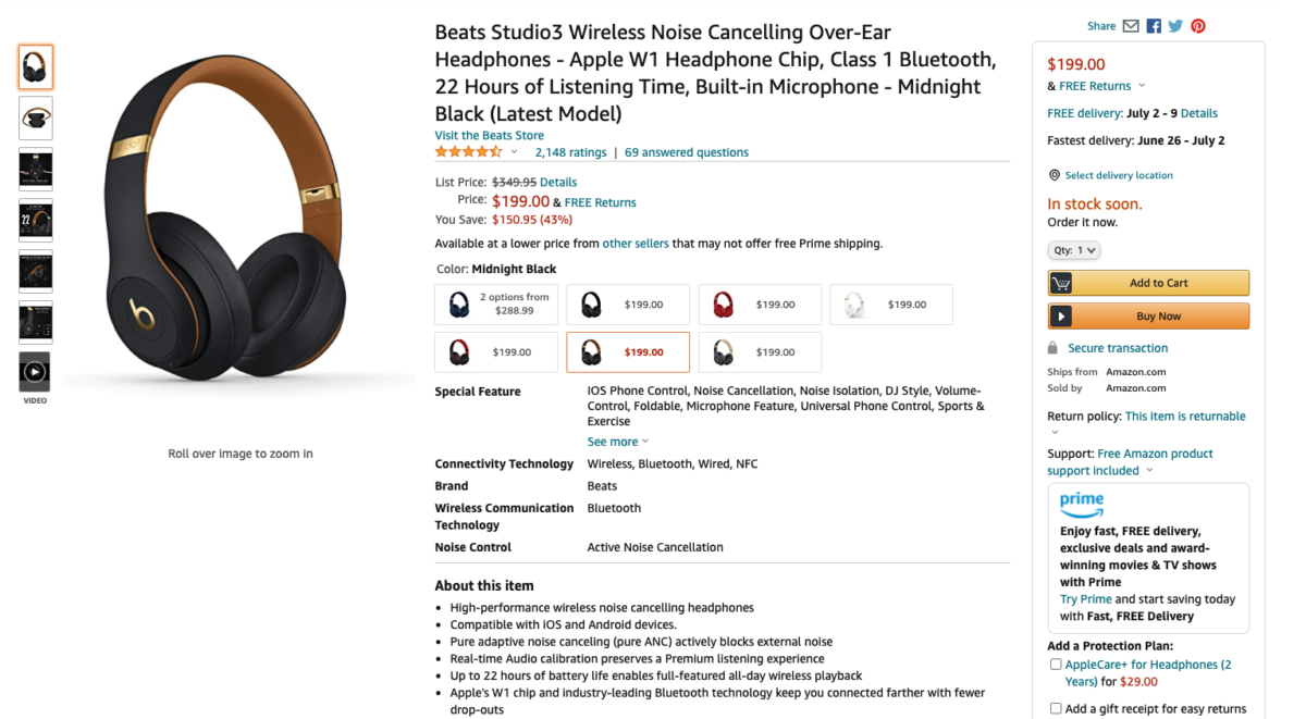 beats studio3 deal screenshot