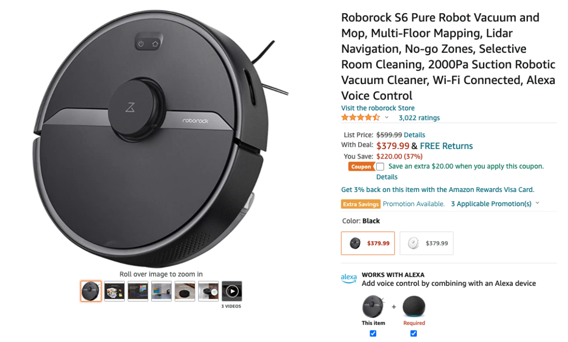 roborock s6 pure deal screenshot 1