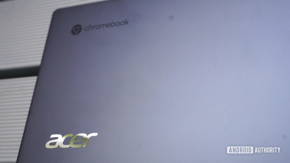 The Acer Chromebook Spin 713 case view showing Acer branding.