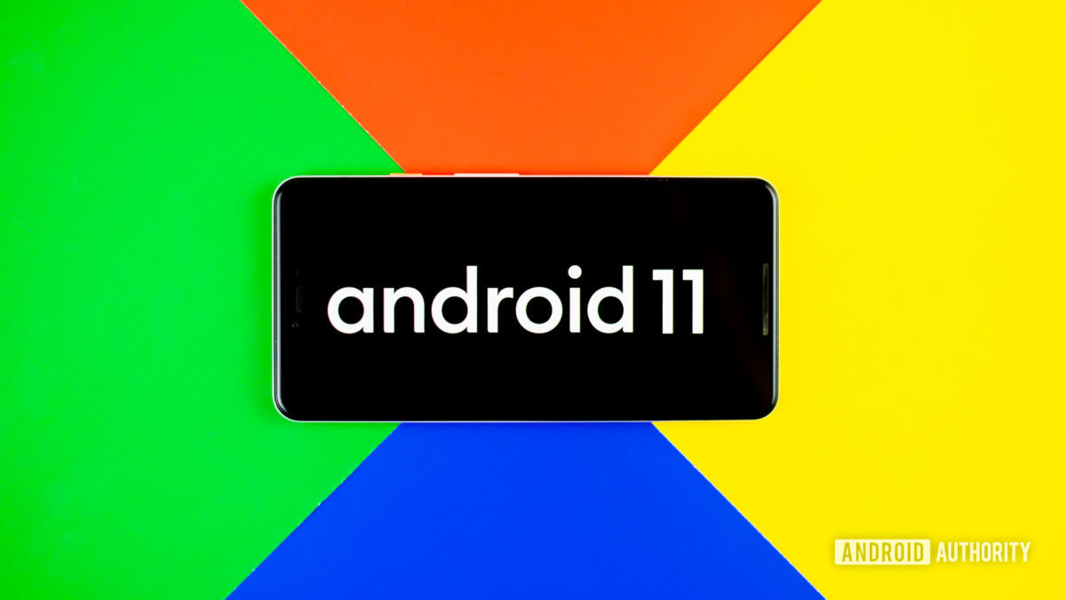 Android 11 stock photo with Google colors 2