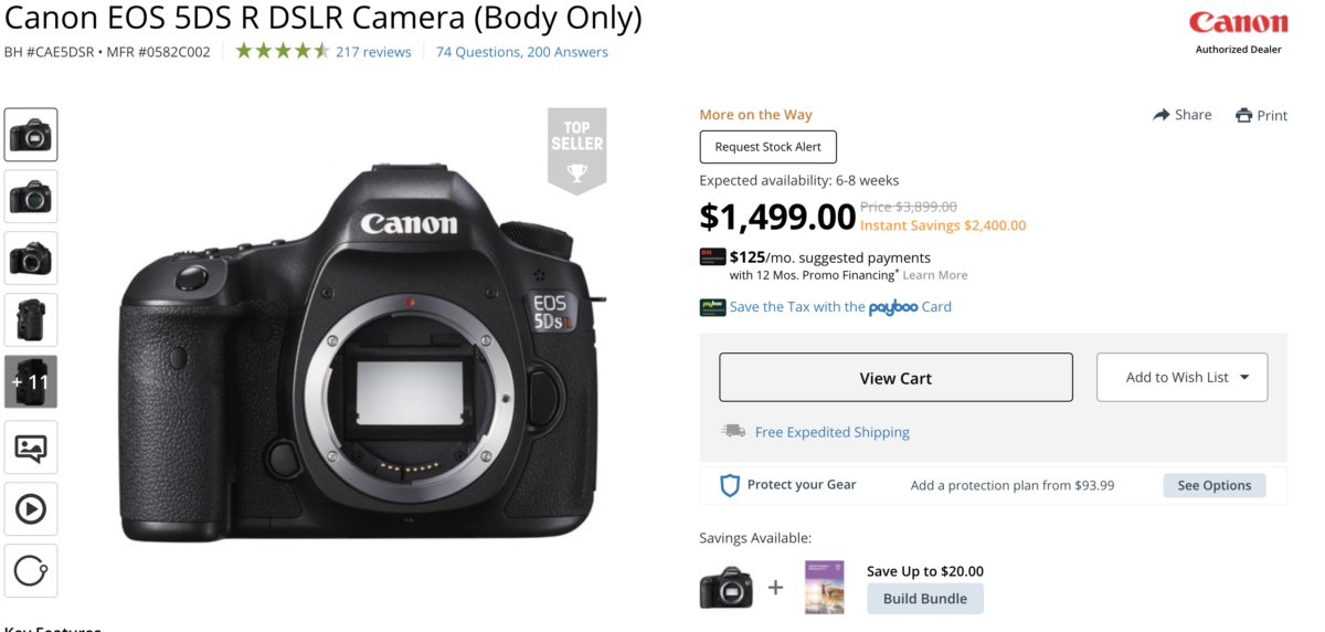 EOS 5DS R DSLR Camera Deal