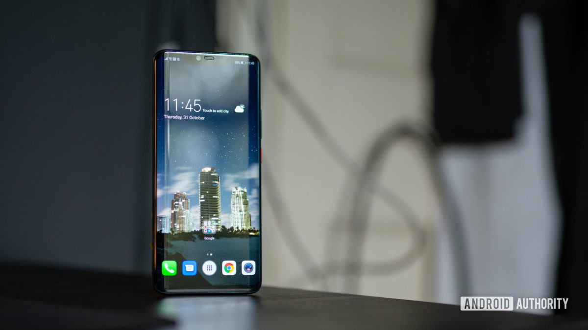 The Huawei Mate 20 Pro showing the home screen — my old phone that's better than some new flagships