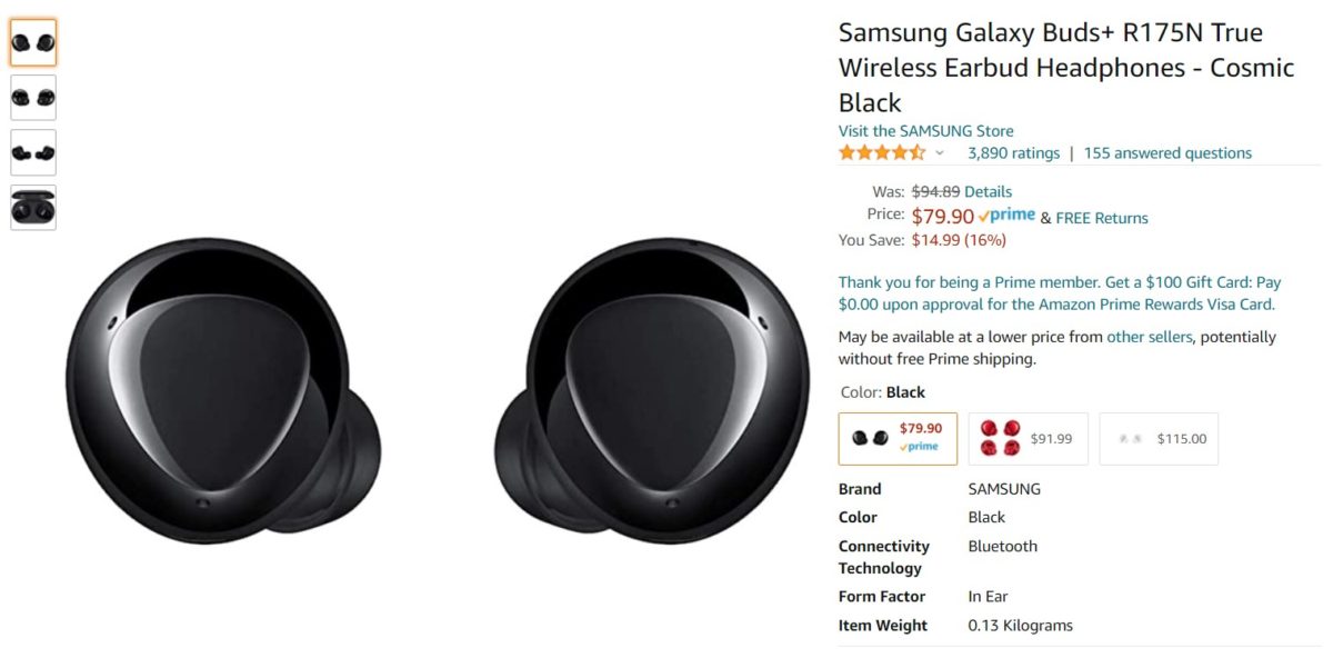 Samsung Galaxy Buds Plus International Version Amazon Deal