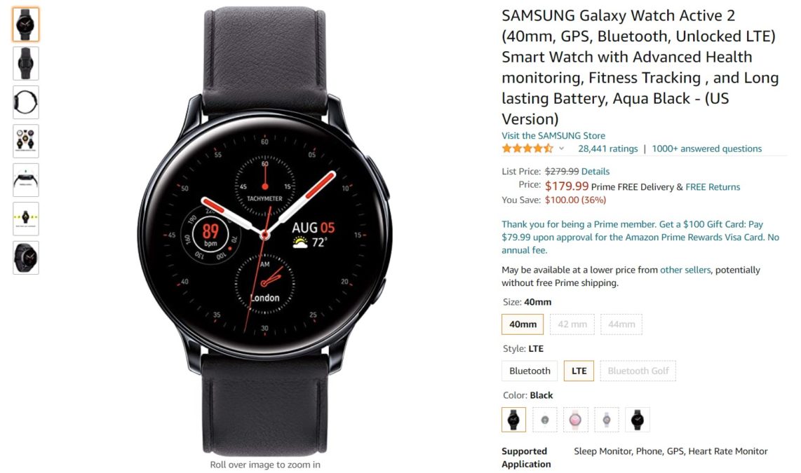 Samsung Galaxy Watch Active 2 Amazon Deal