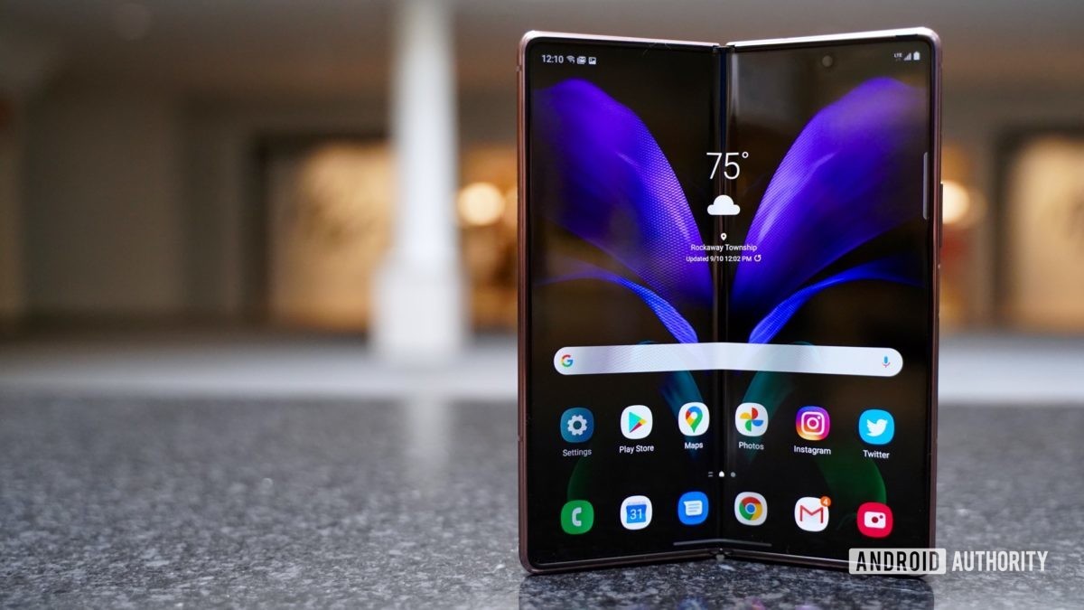 Samsung Galaxy Z Fold 2 unfolded screen on