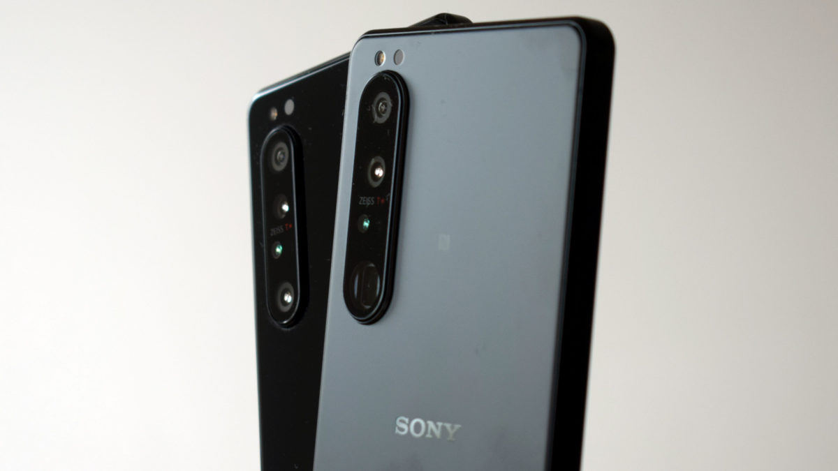 The Sony Xperia 1 III vs Sony Xperia 1 II showing the rear side and camera modules of both phones.