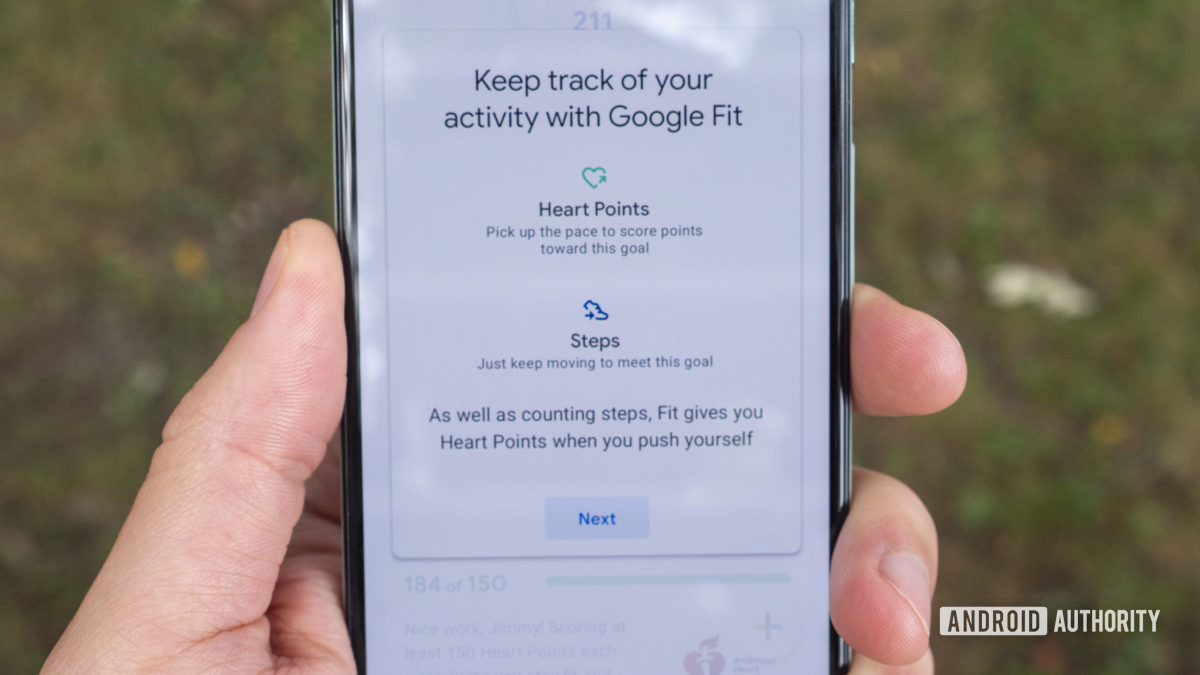 google fit heart points steps