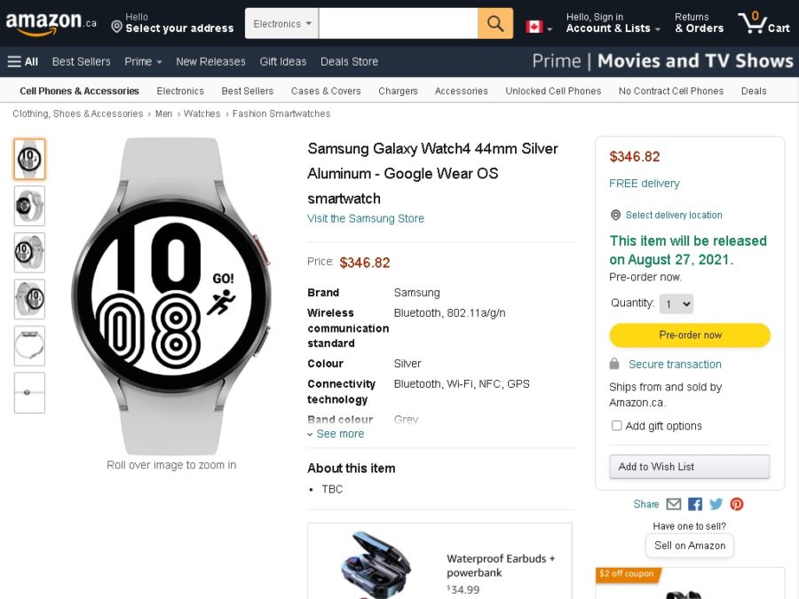 samsung galaxy watch 4 amazon canada page