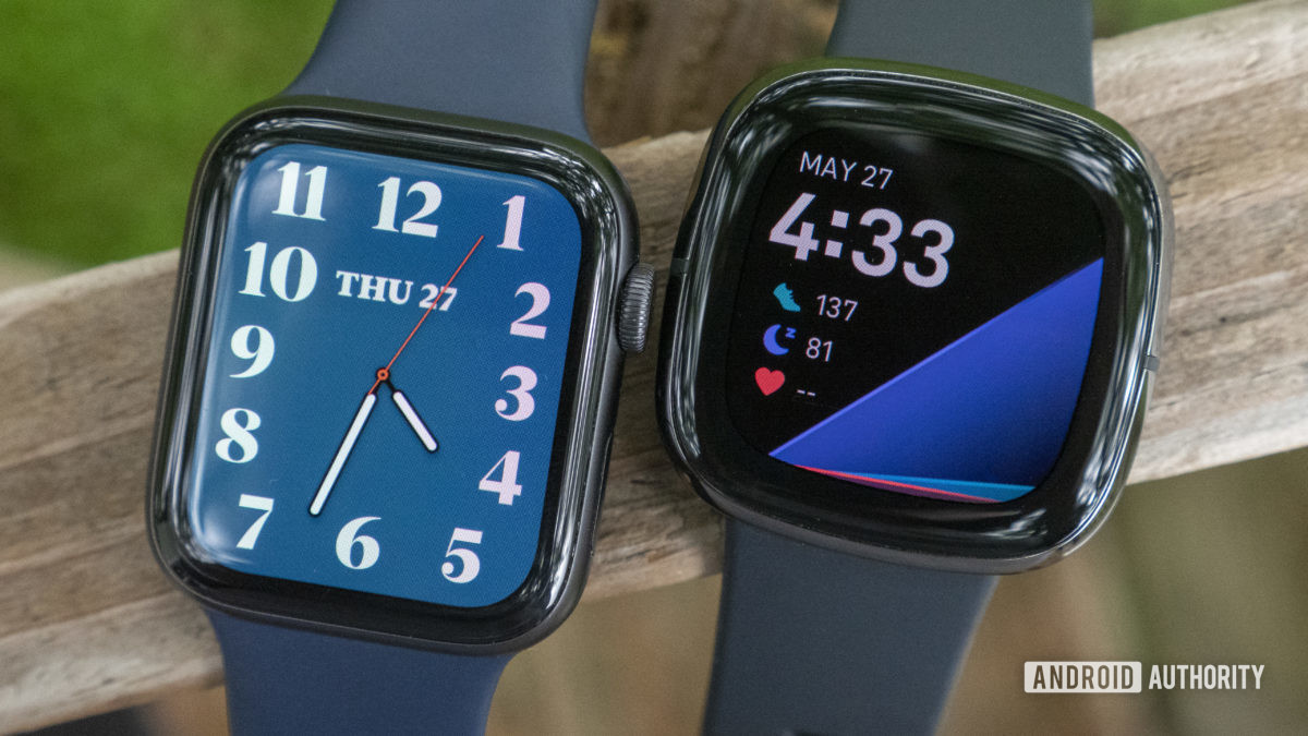 Fitbit Sense vs Apple Watch Series 6 watch faces displays 2