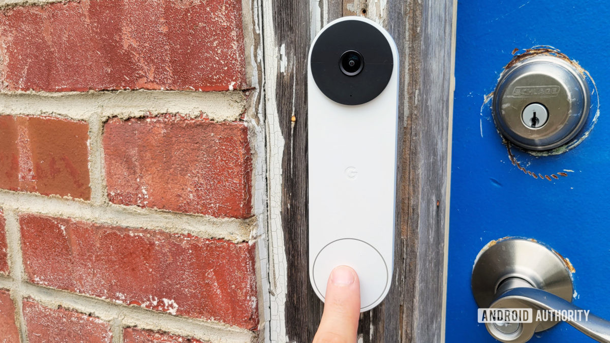 Google Nest Doorbell Review Pushing Doorbell