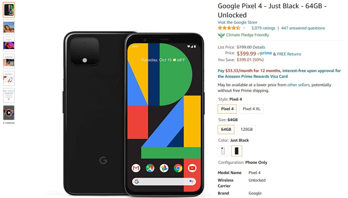 Google Pixel 4 Amazon Deal