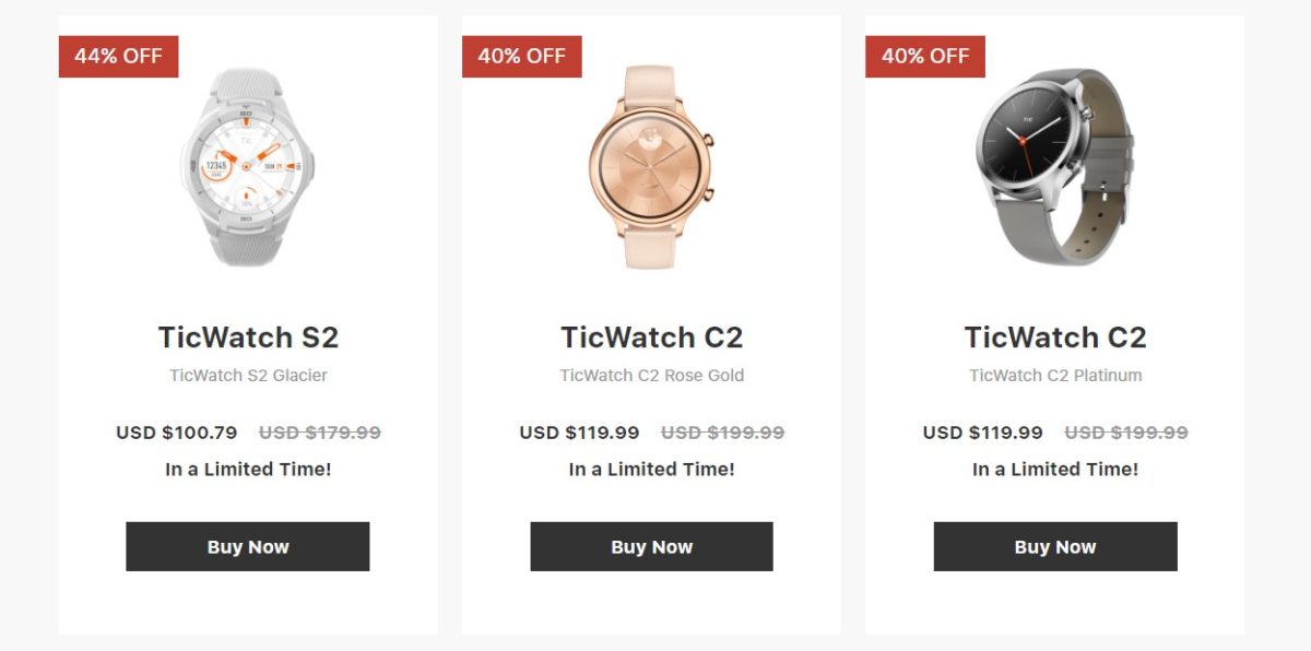 Mobvoi Ticwatch C2 E2 Back to School Smartwatch Deals