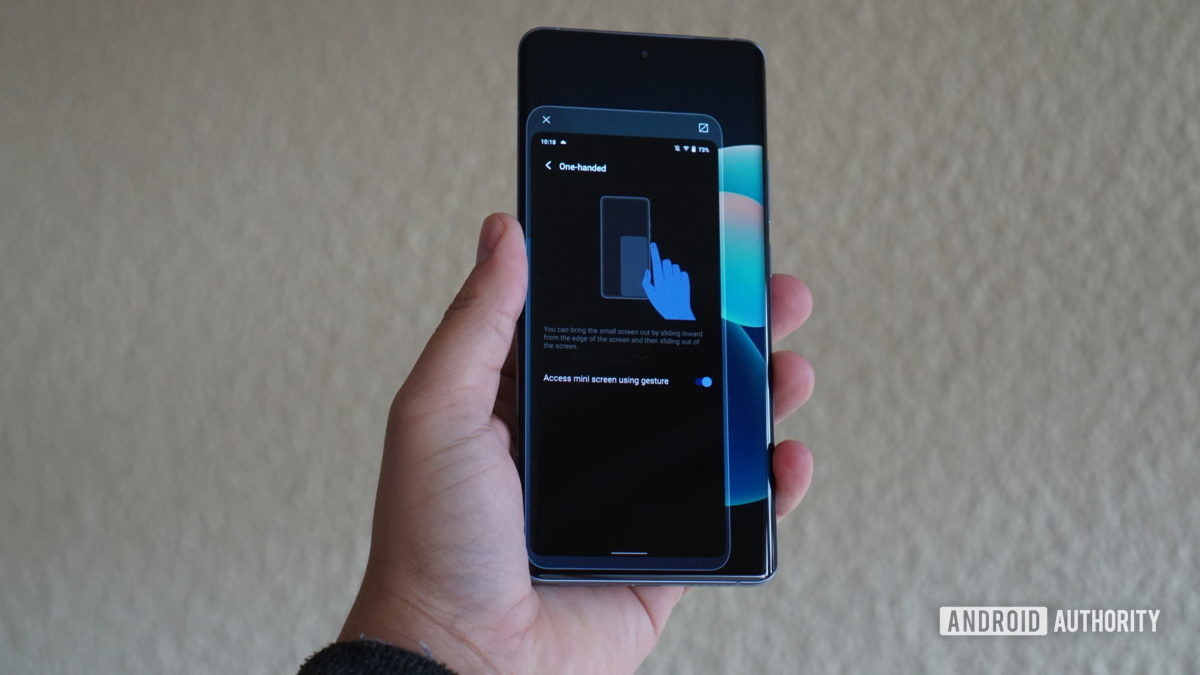 One handed mode on Vivo phone resized
