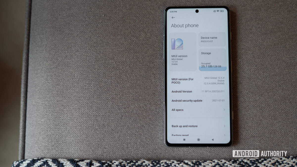 Poco F3 GT screen showing performance.