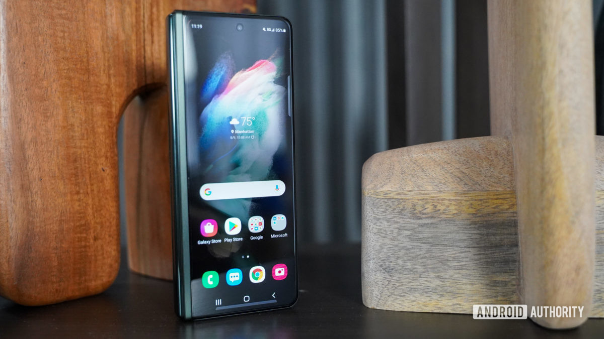 Samsung Galaxy Fold 3 facing left