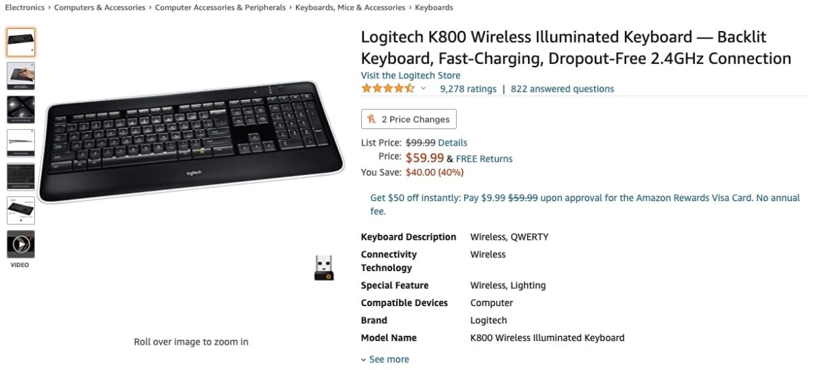 Logitech K800 Deal