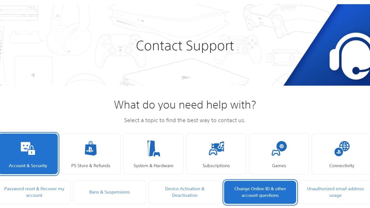 Sony live chat support page