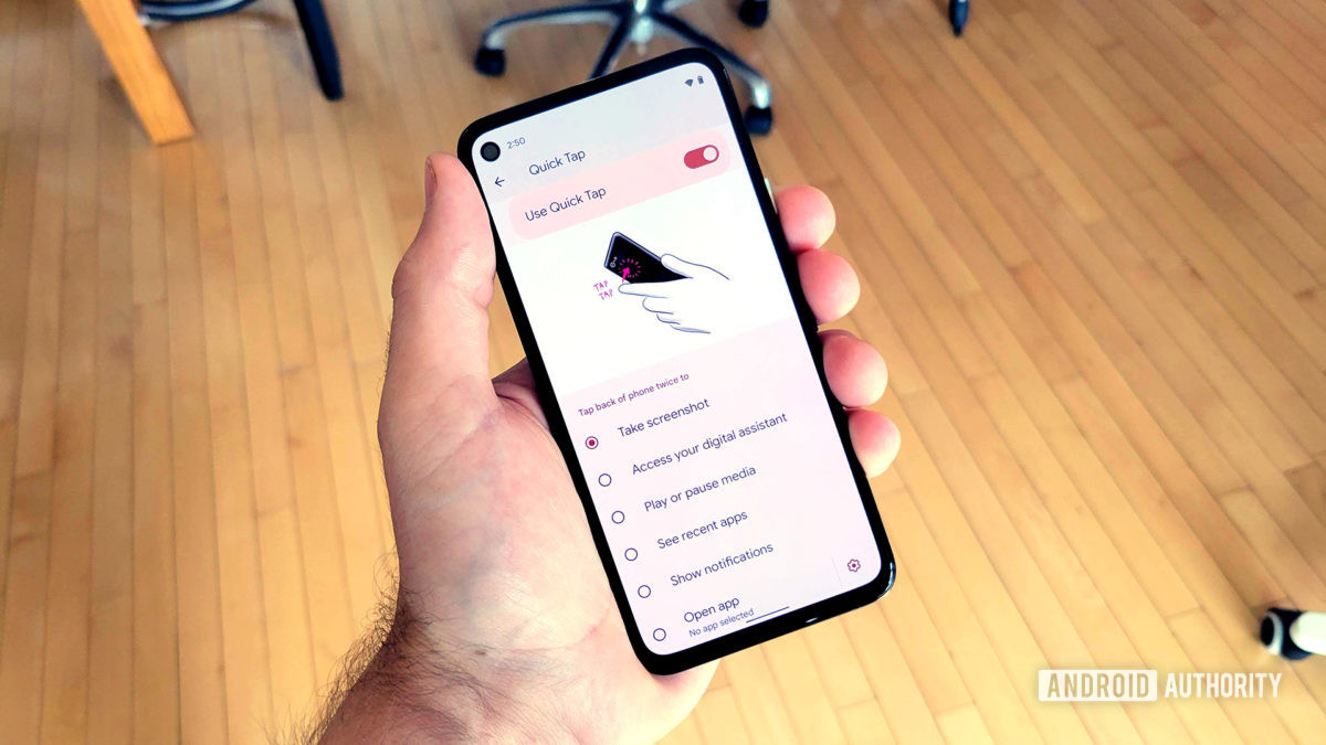 Android 12 Quick Tap