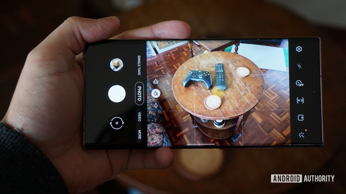 The viewfinder in the Note 20 Ultra camera app.