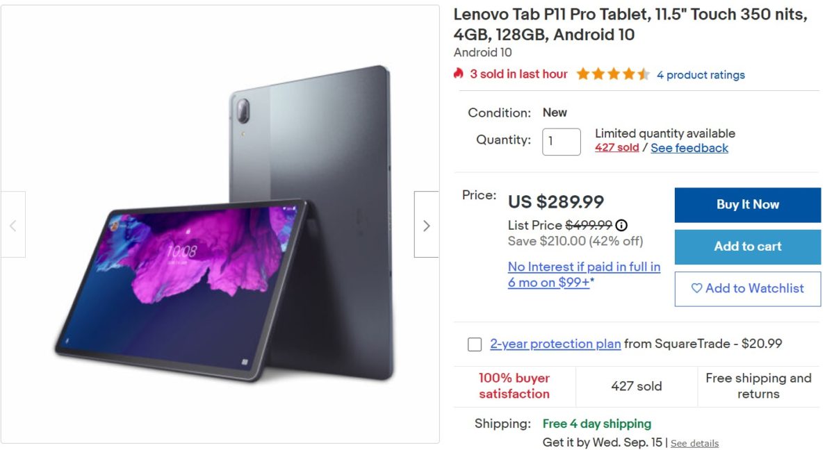 Lenovo P11 Pro Ebay Deal