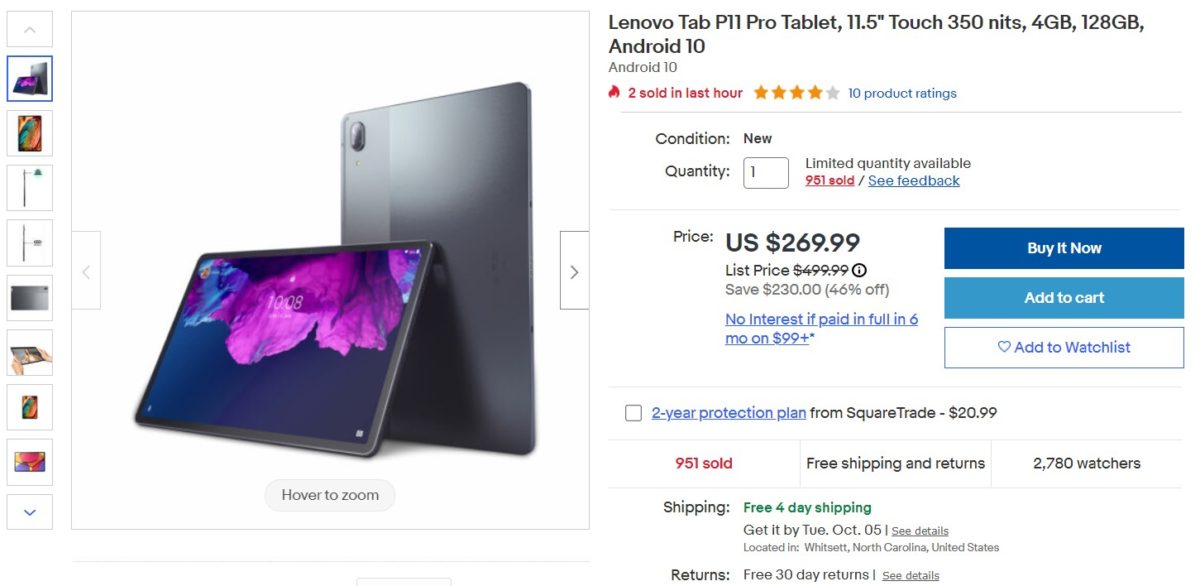 Lenovo Tab P11 Pro Tablet Ebay Deal