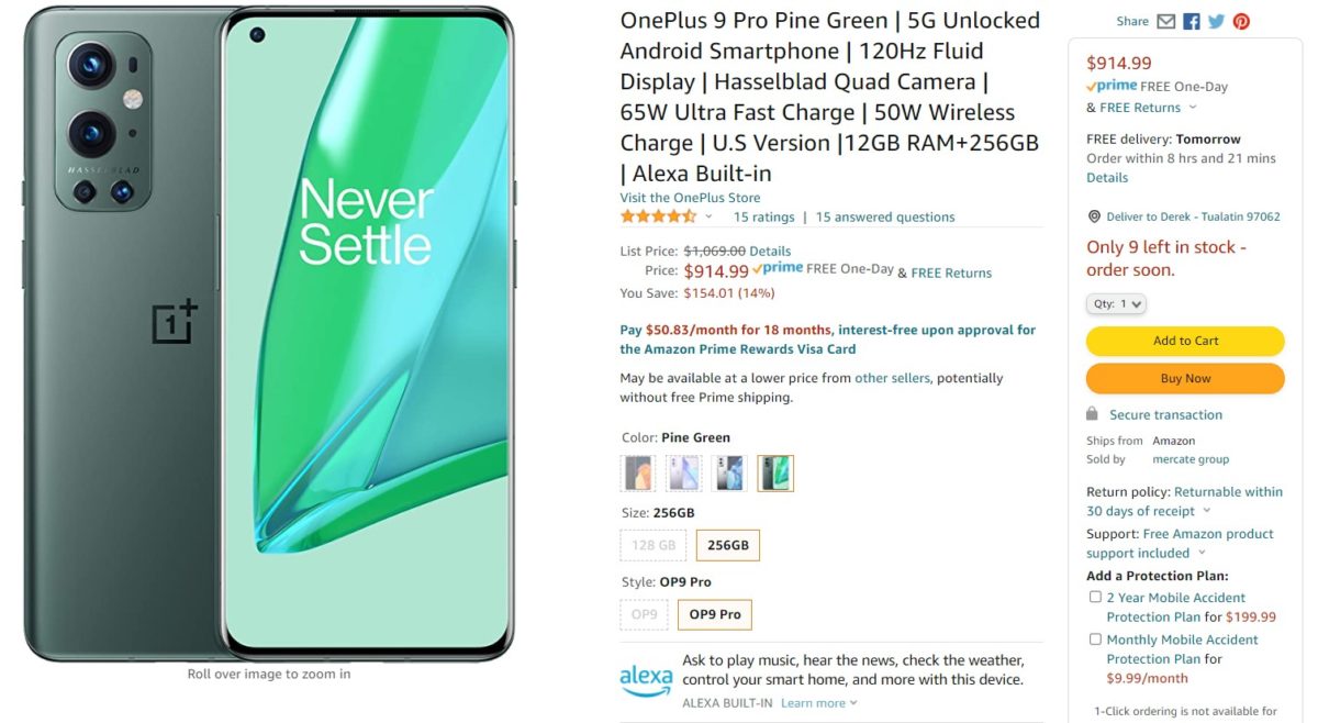 OnePlus 9 Pro Amazon Deal