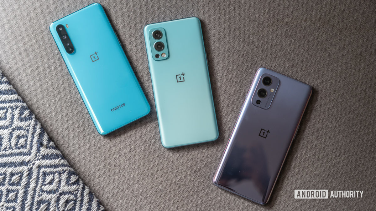 OnePlus Nord 2 with OnePlus Nord and OnePlus 9