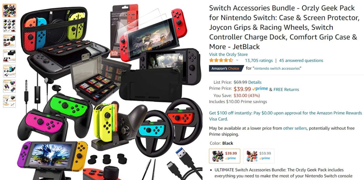 Orzly Switch Accessories Bundle Amazon Deal