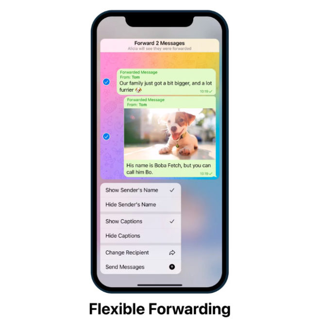 Telegram flexible forwarding