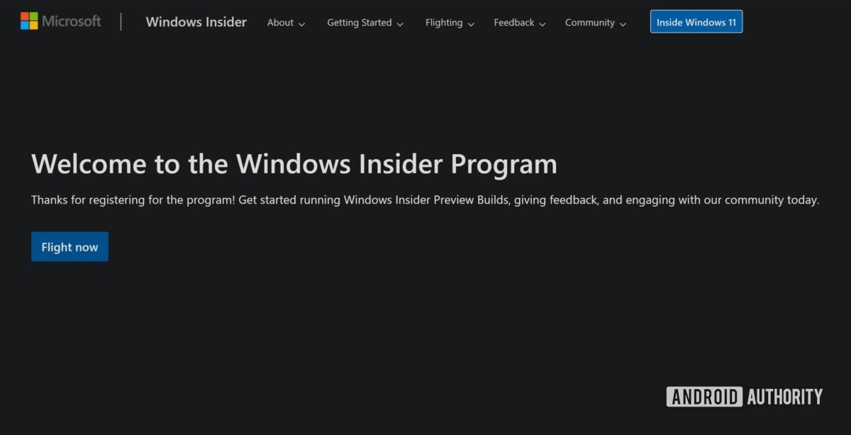 Windows Insider Program flight now