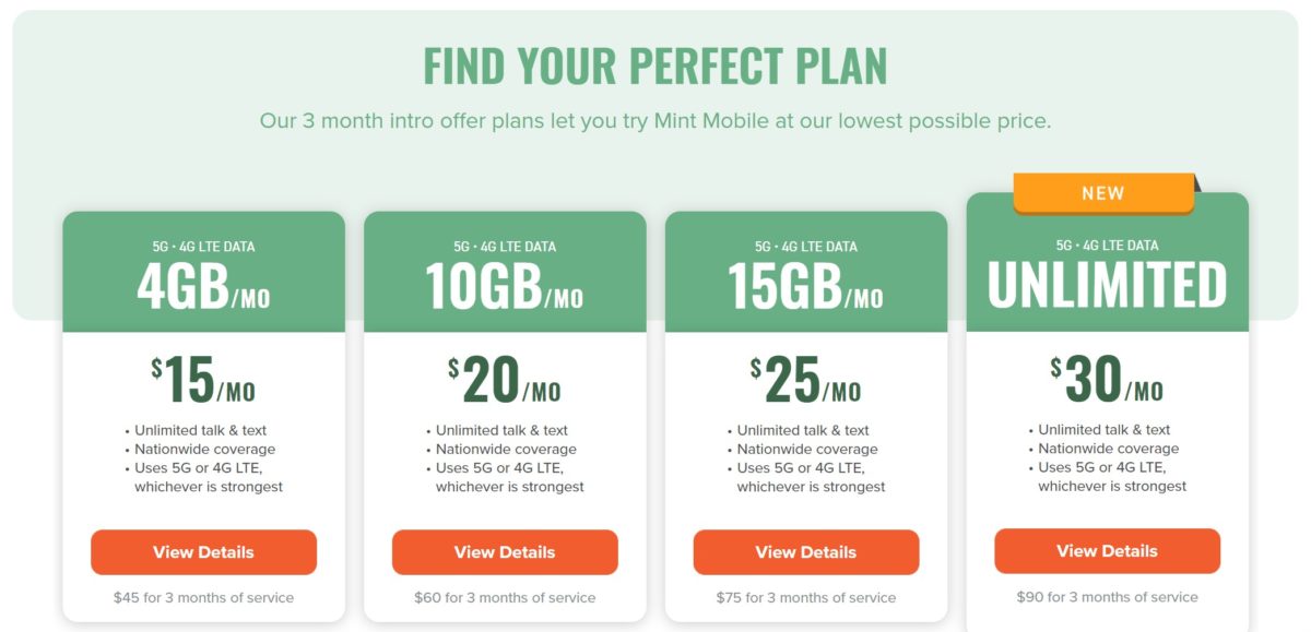 mint mobile plans 2021