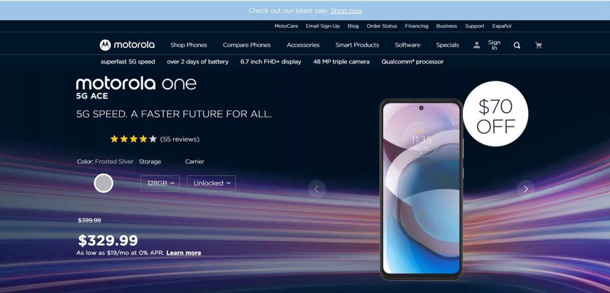 Motorola One 5G Ace Deal