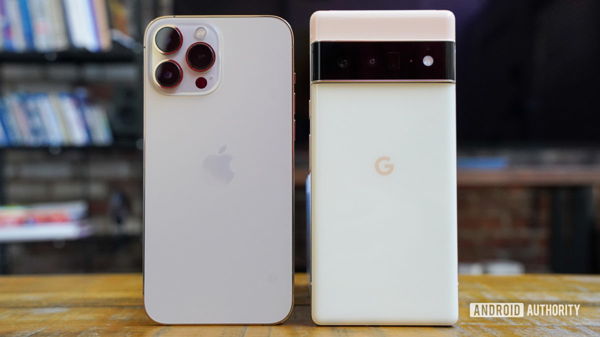 Google Pixel 6 Pro vs Apple iPhone 13 Pro Max rear panel