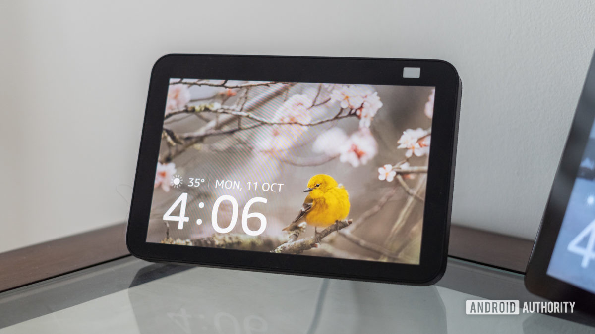 The Amazon Echo Show 8's side profile.