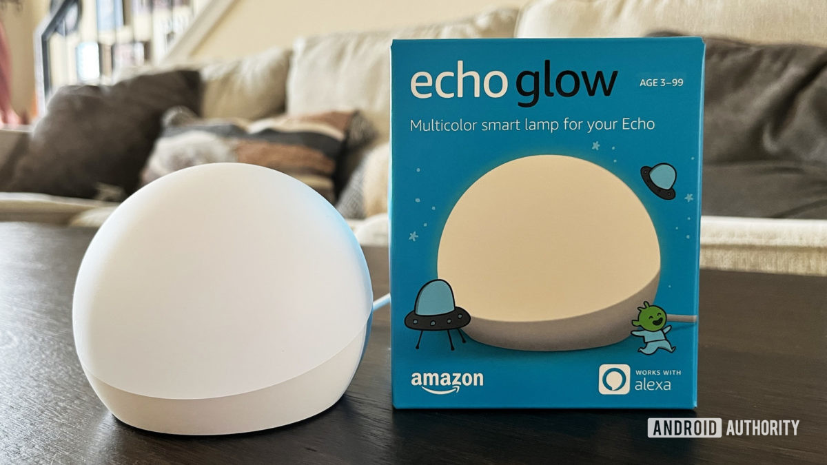 The Amazon Echo Glow and its box.