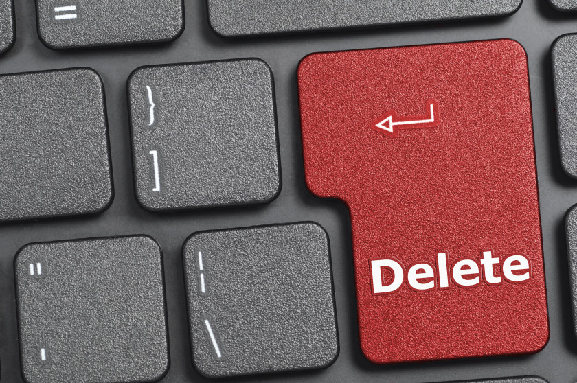 red delete button