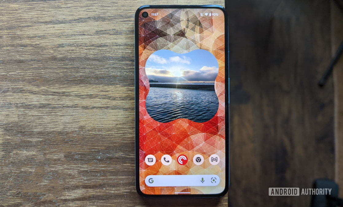 google pixel 5 google photos material you widgets android 12