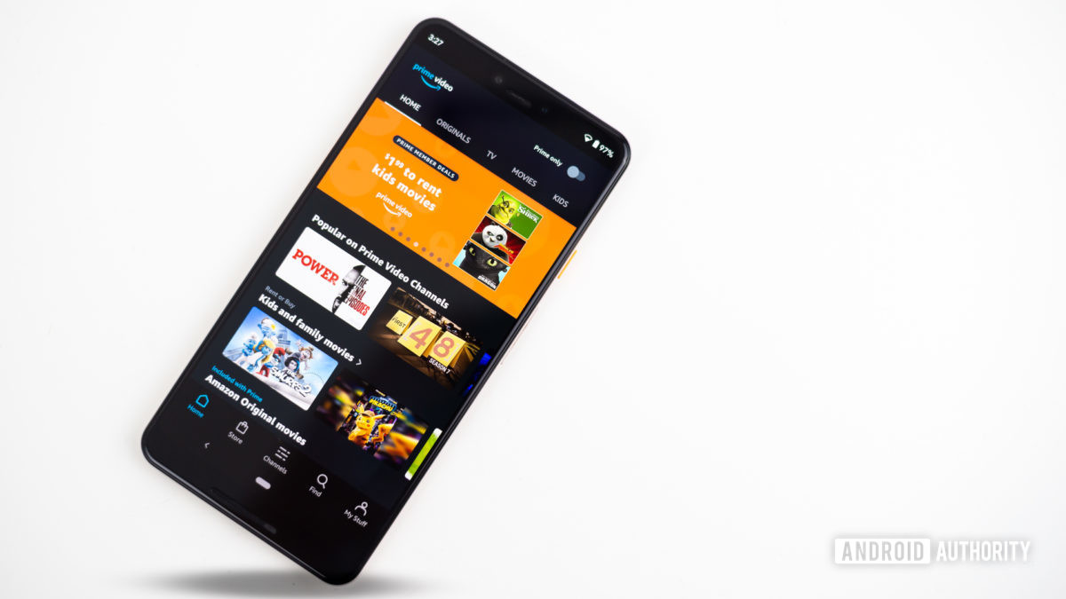 Amazon Prime video shown on smartphone stock photo