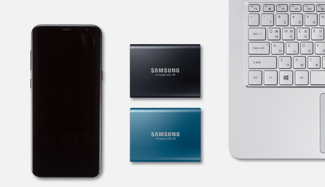 Samsung T5 USB 3.1 Portable SSD Promo Image Samsung T5 USB 3.1 Portable SSD Promo Image