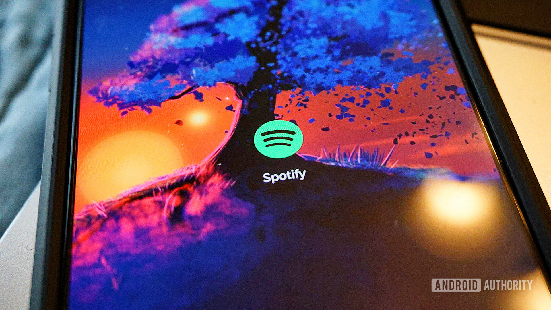 Spotify on a tablet