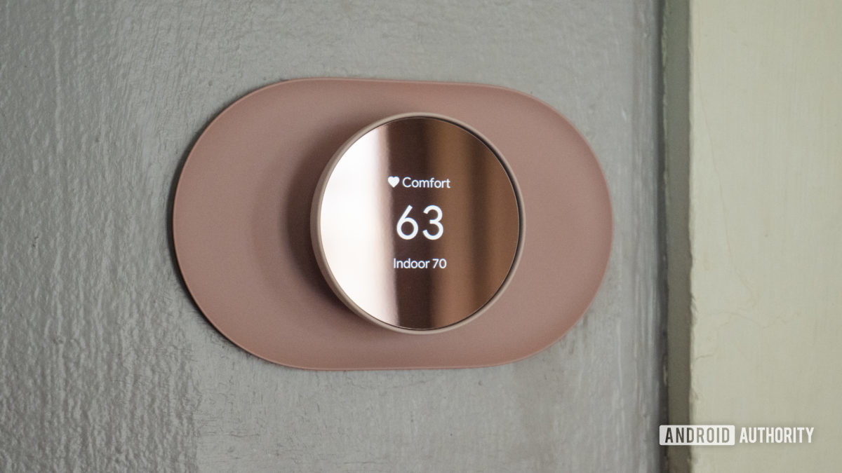 google nest thermostat review display temperature on wall 3