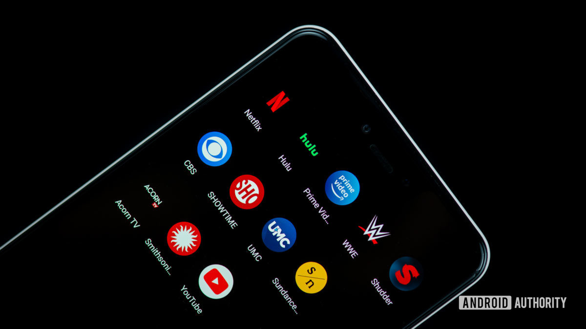 All streaming services apps shown on a smartphone screen