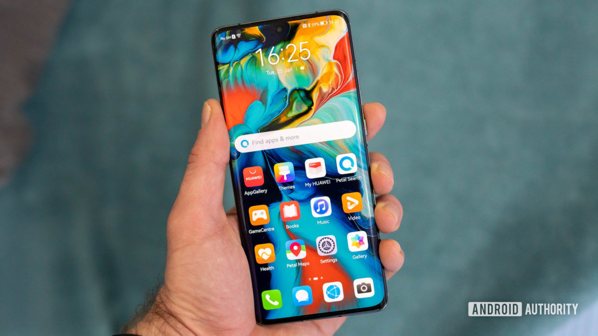 Huawei P50 Pro home screen in hand