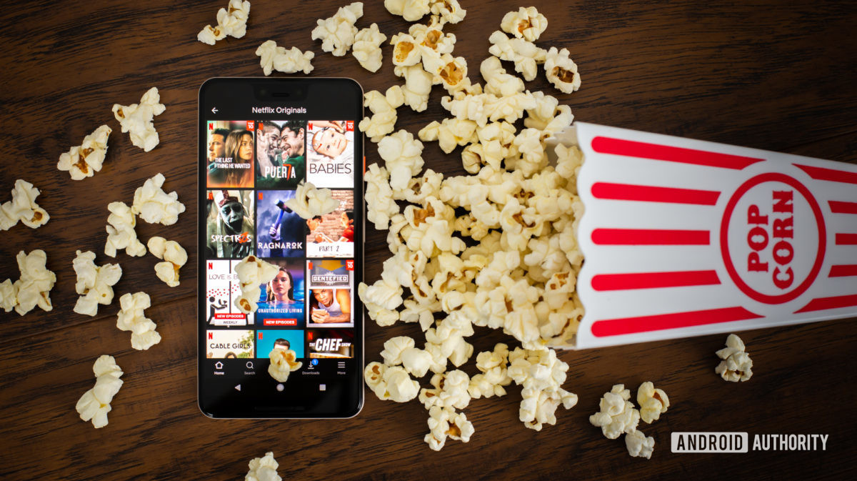 Netflix Originals next to popcorn stock photo 6