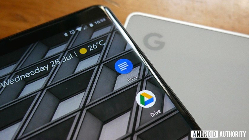 google docs drive android app icons on a Pixel 2 XL